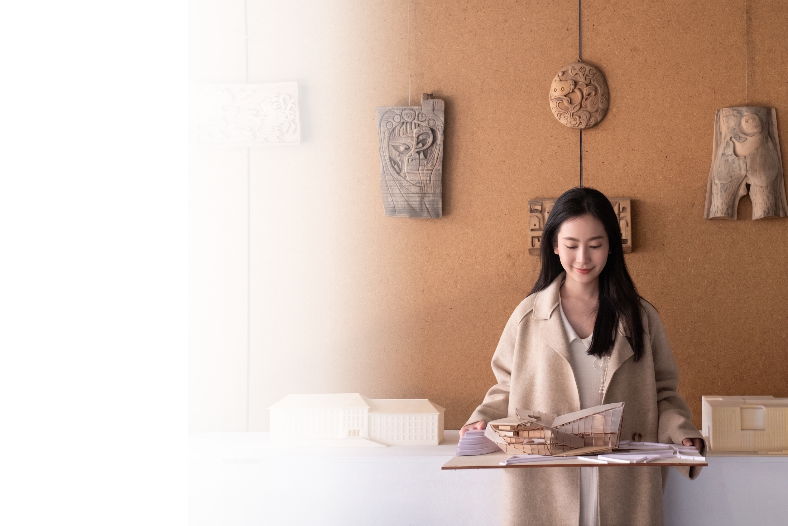 设计师人像 — 建筑模型与创作空间